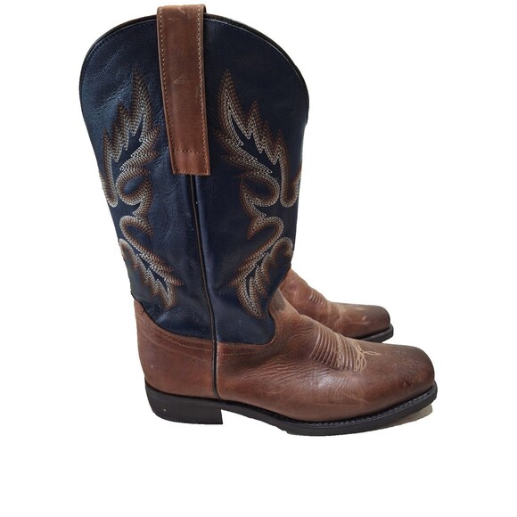 Masterson Mens RBC4706 Square Toe Leather Western Boots Size 12 Black and Brown - Picture 2 of 8